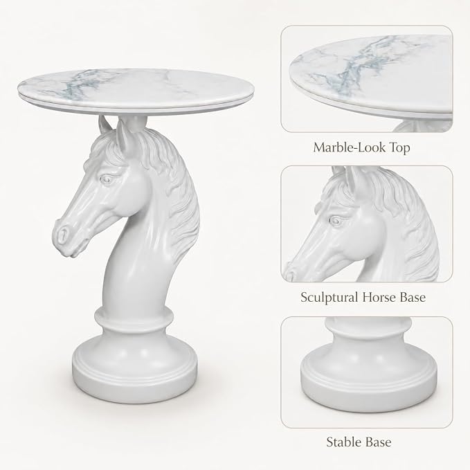 Large White Horse Table