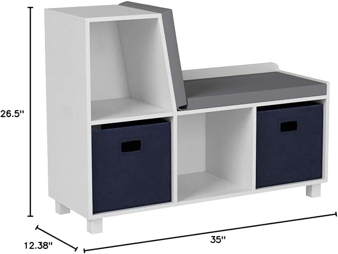 Pure White With Navy Bins