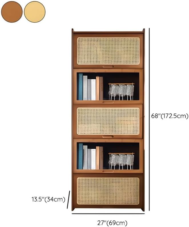 Door Material: Rattan; Color: Brown