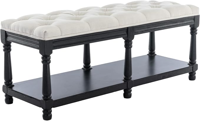 45 Inches Long- Beige + Black Legs