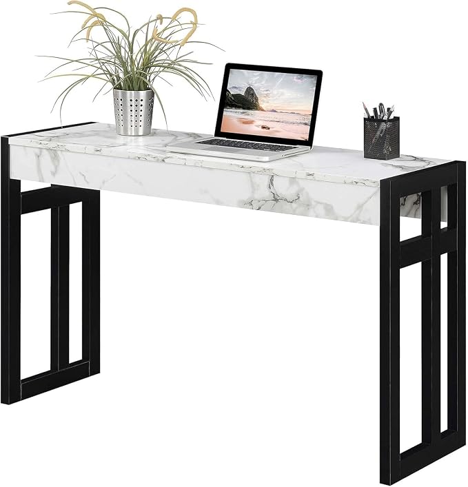 White Faux Marble and Black