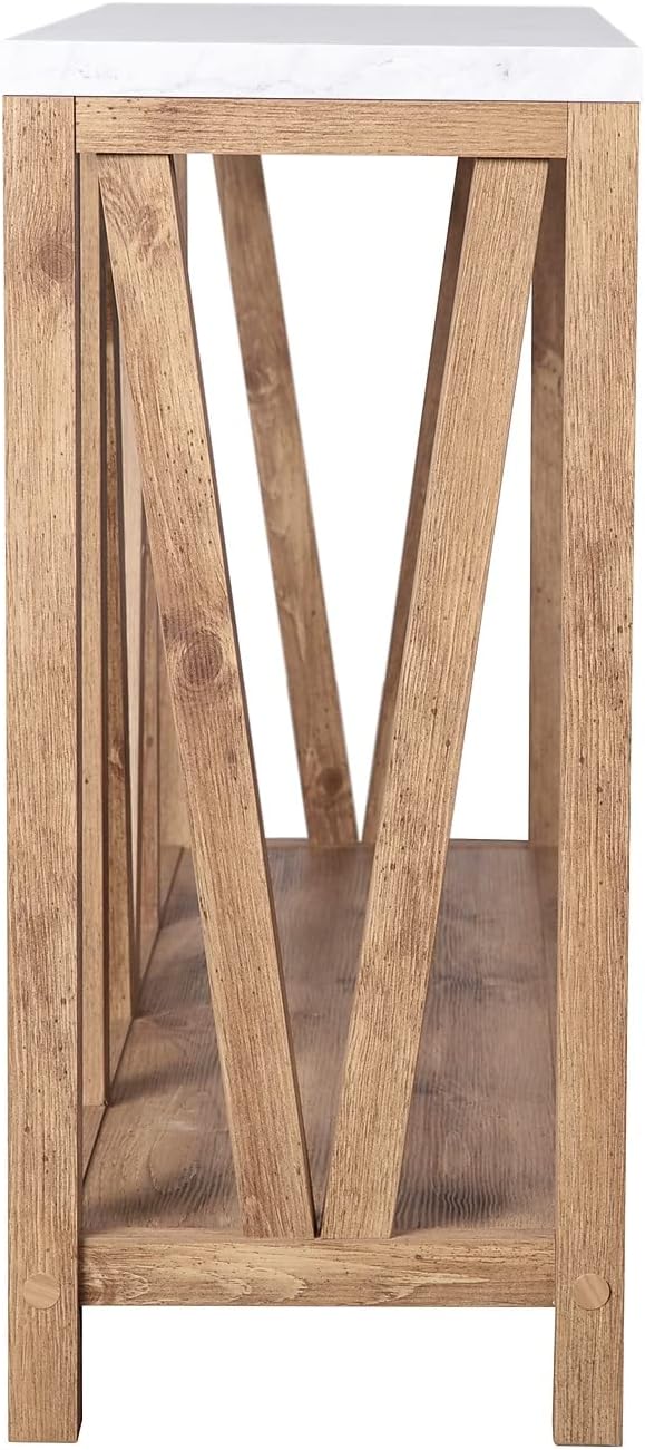 Marble Top/Warm Oak Frame