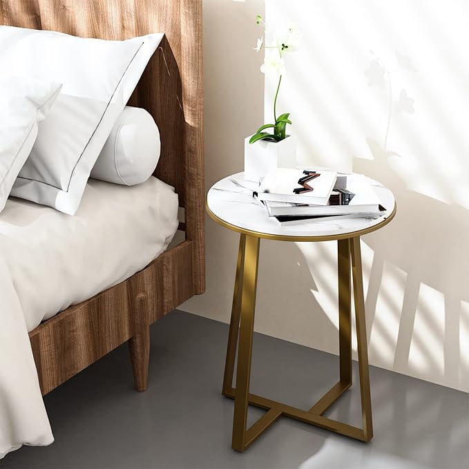 Round White Marble