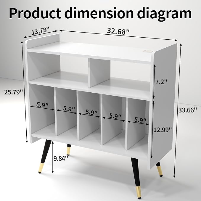 White - 6 Compartments (Usb and Socket)