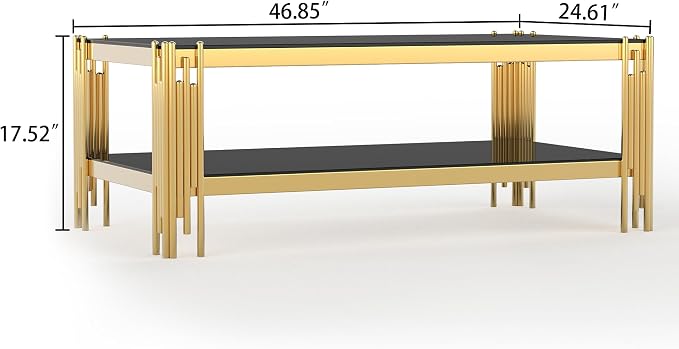 Black Glass and Gold Frame