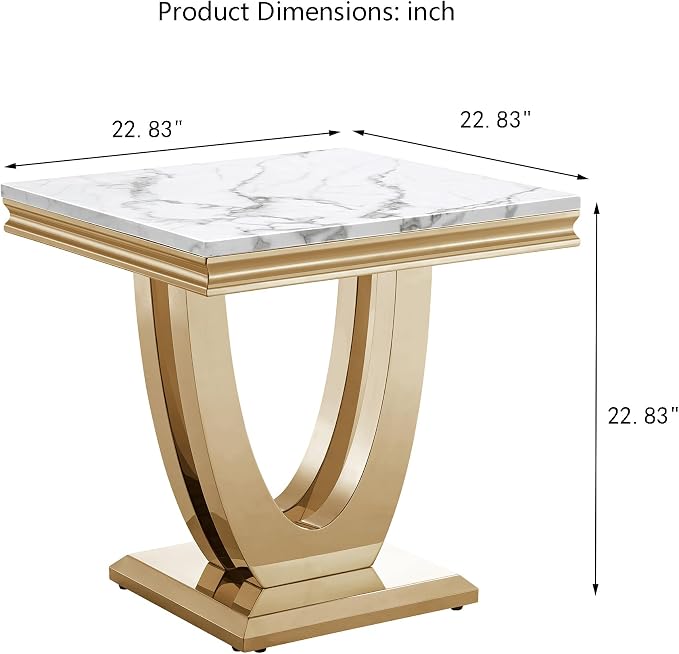 White & Gold - End Table