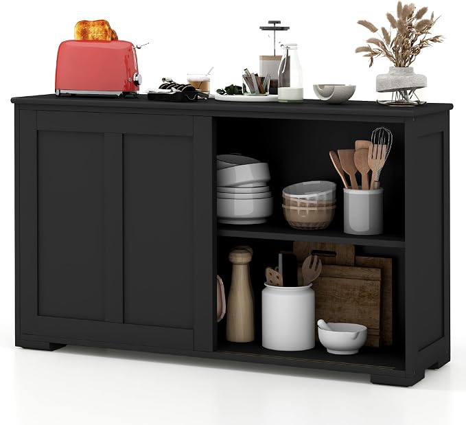 Black/Wooden Sliding Door