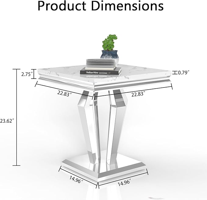 White&silver-end Table