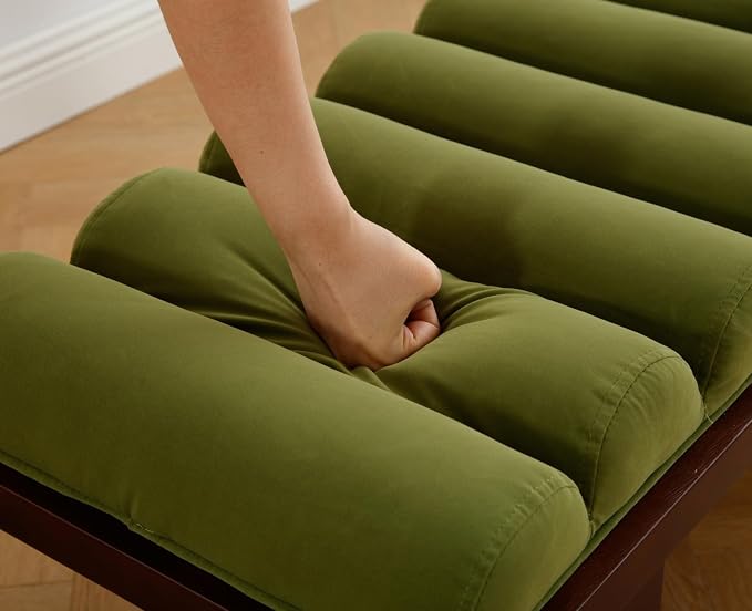 Green Velvet-dark Brown Wood