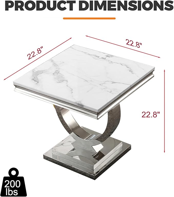 Style1:end Table-white &Silver