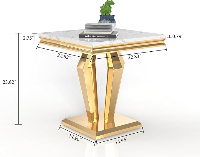 End Table - White Gold Base