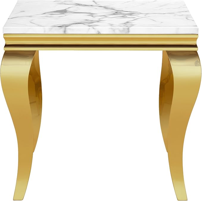 End Table - White Gold Base