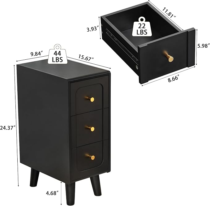 Black-3drawers-1pcs