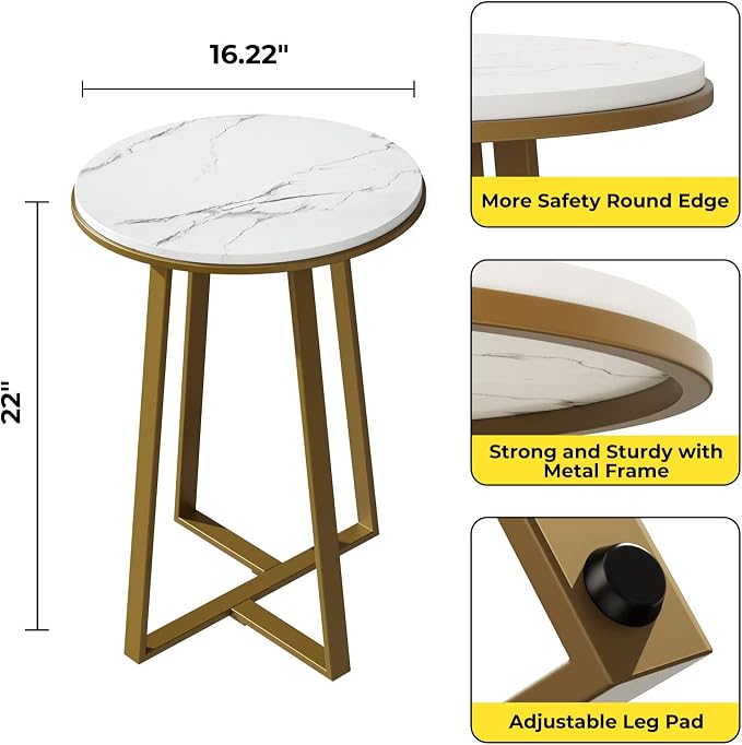 Round White Marble