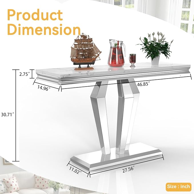 White Silver Console
