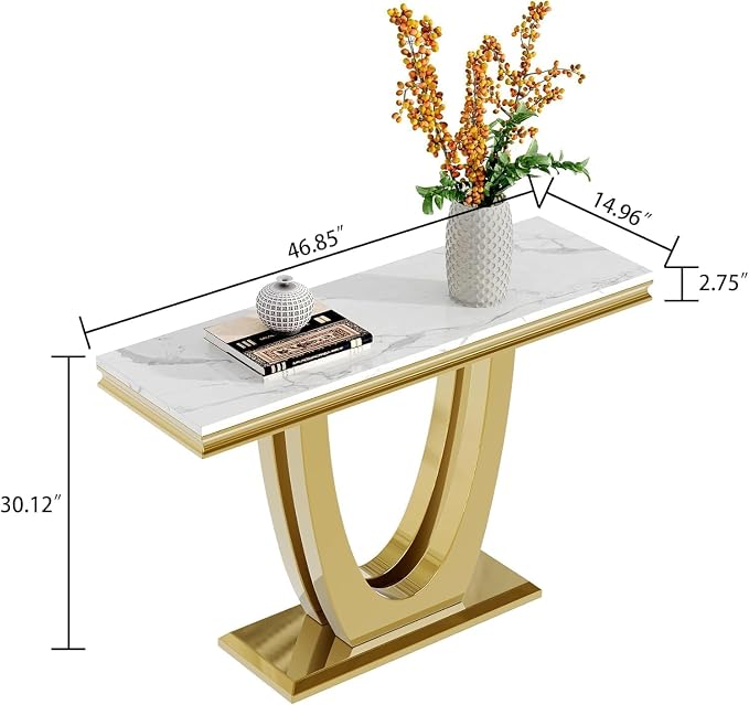 Console Table - White Gold Base