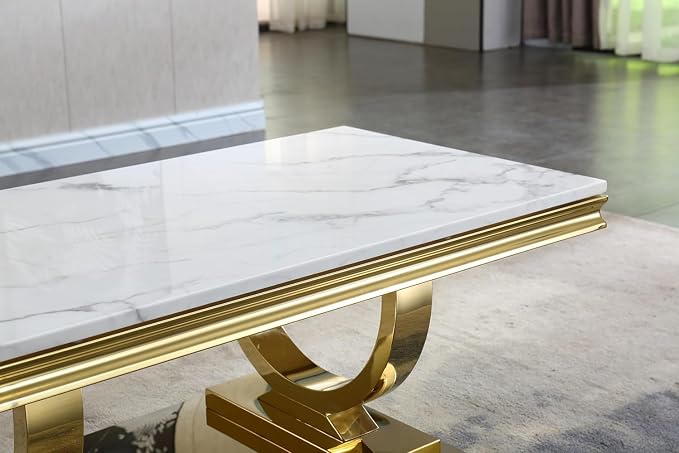Coffee Table - White Gold Base