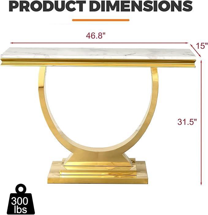 White Gold-console Table