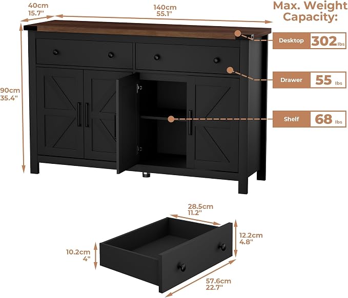 Black/Wood