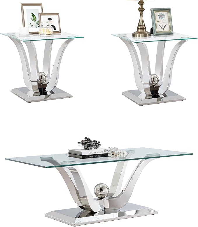 Silver-1 Coffee Table+2 End Table