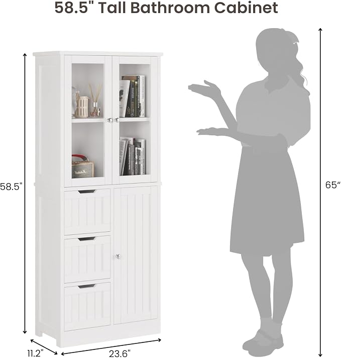 White 58.5 in Tall