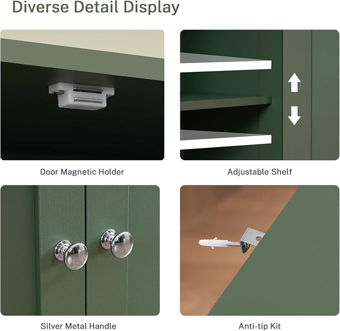 Forest Green 2 Drawers