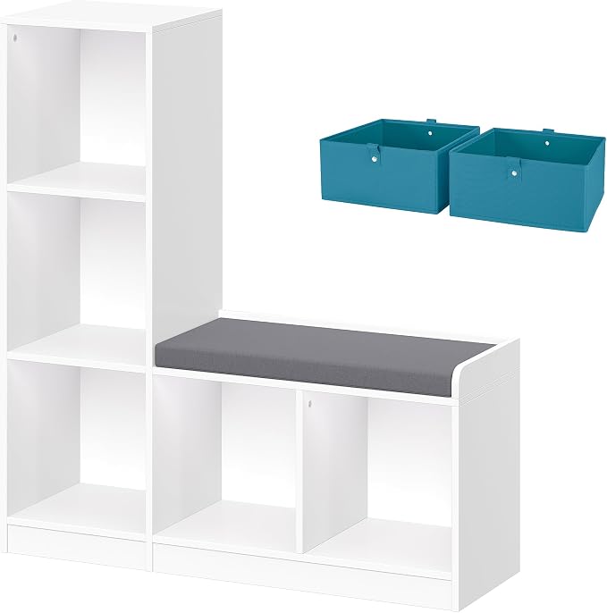White With 2 Turquoise Bins