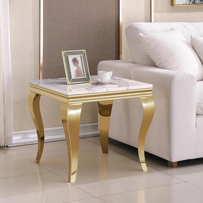 End Table - White Gold Base