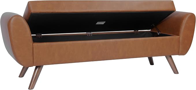 Cognac Brown Faux Leather