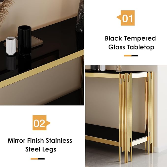 Console Table-black & Gold