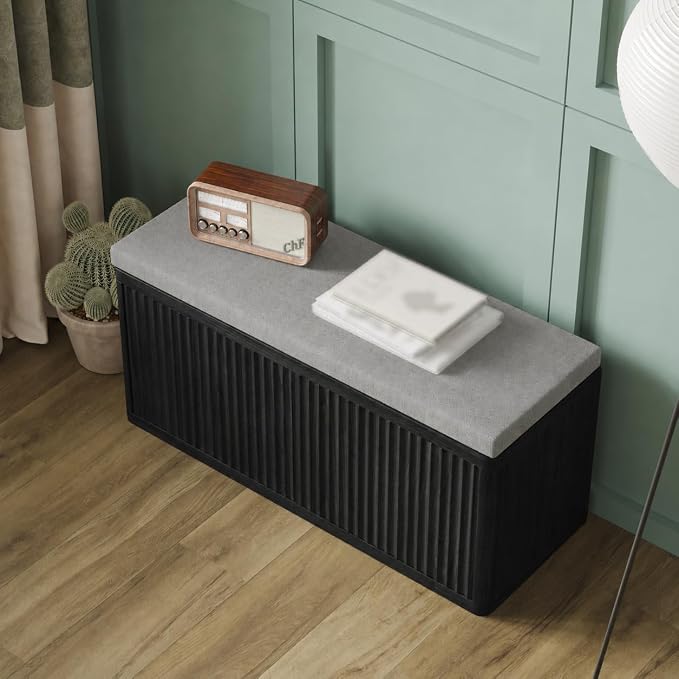 2 Door Shoe Bench-black