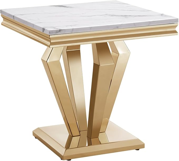 End Table - White Gold Base