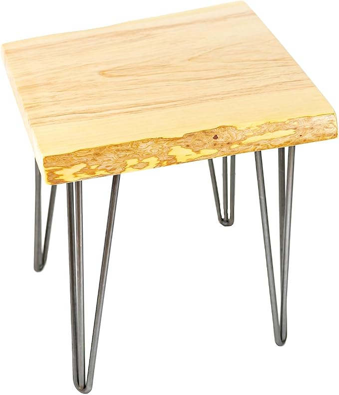 Natural Clear + Unfinished Steel Hairpin Legs