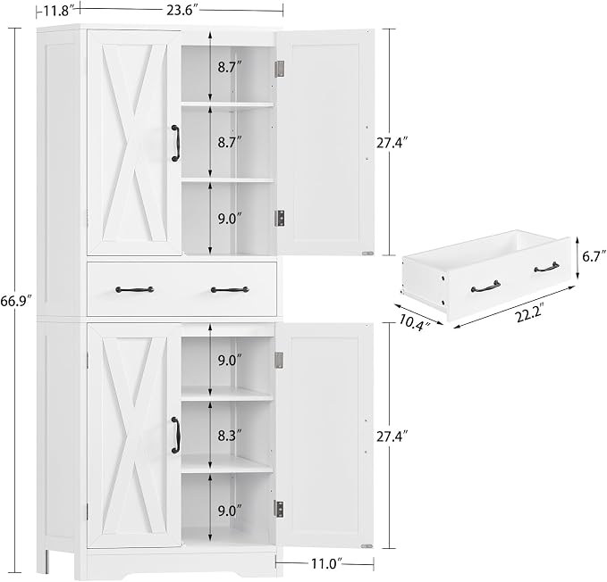 White,1 Drawer