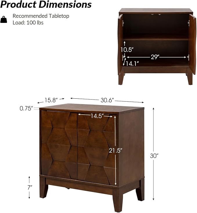 Walnut 2 Pcs 2-doors