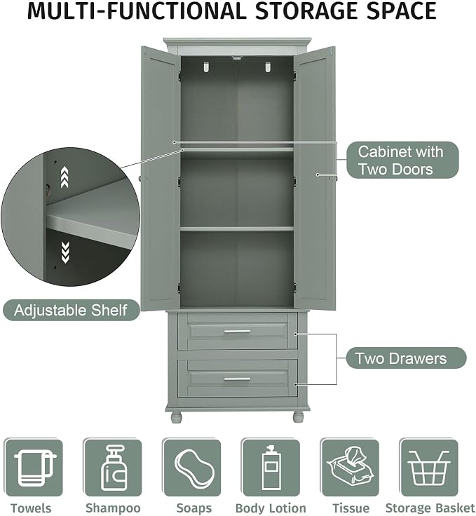 Grey 2 Drawers