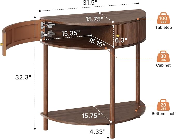 Walnut - Fluted Design