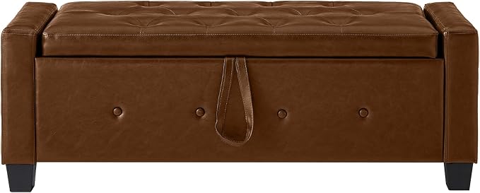 Light Brown Faux Leather Tufted 48''