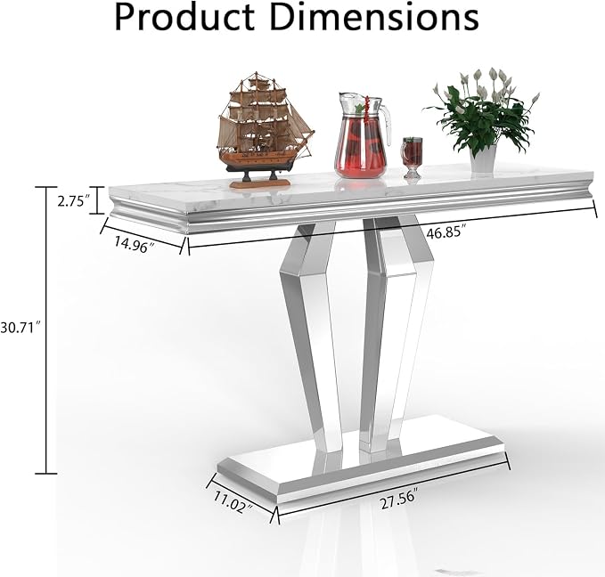 White&silver-console Table