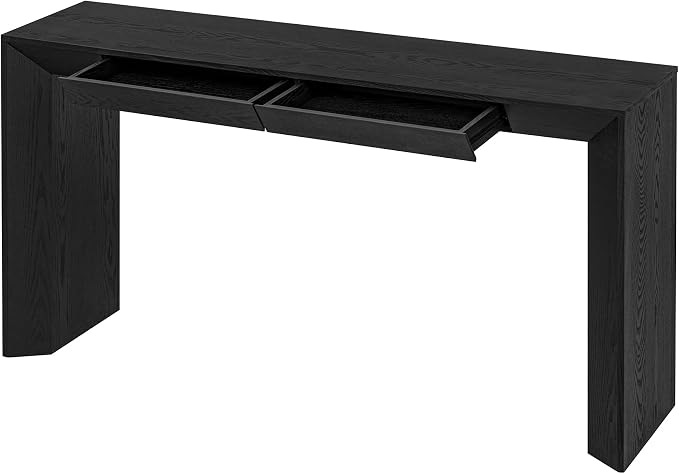 60in Black With Drawers