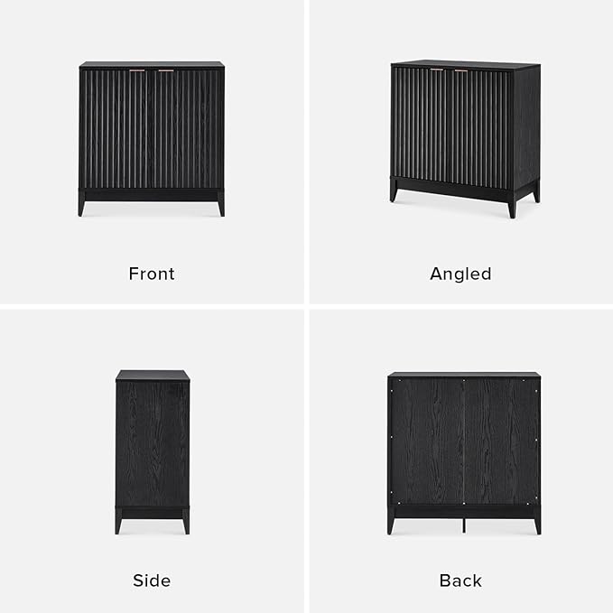 Black Wave Fluted Cabinet