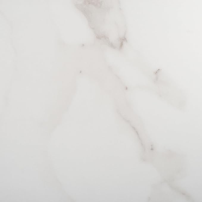 White Faux Marble/Matte Blac
