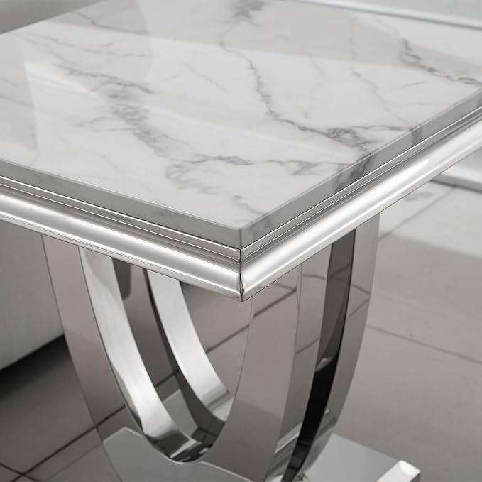 End Table - White Silver