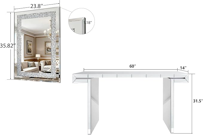 Silver With Wall Mirror