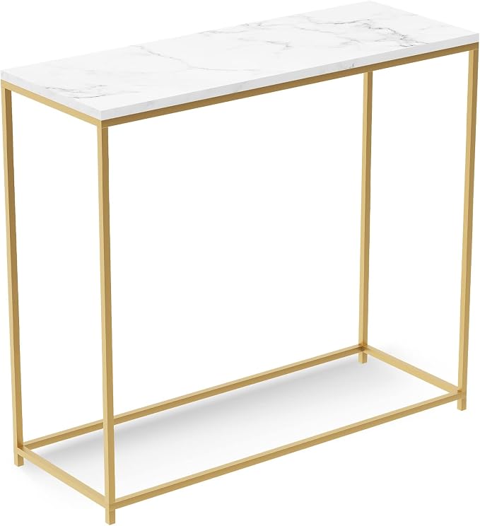 Marble Gold Metal Console Table