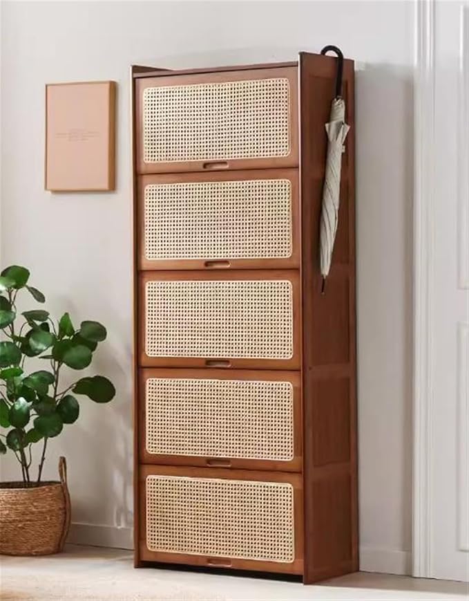 Door Material: Rattan; Color: Brown