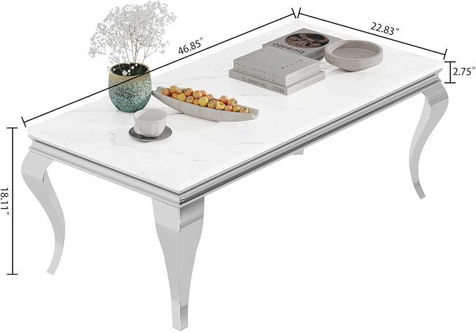 White Silver Coffee Table