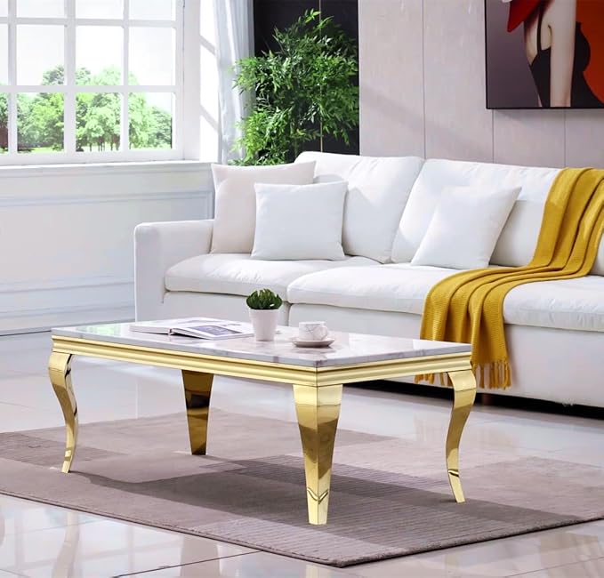 Coffee Table - White Gold Base