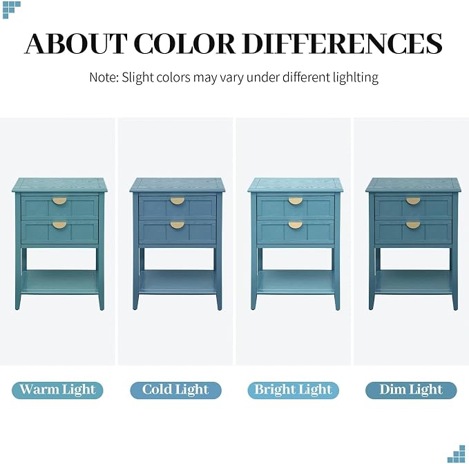 Blue 2 Drawer Set of 1