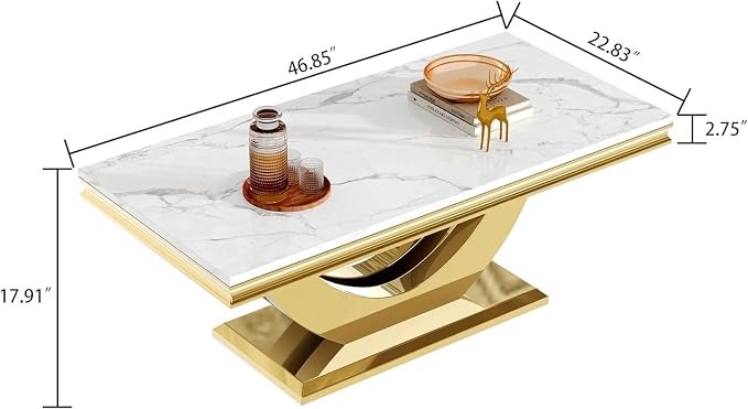White & Gold Coffee Table